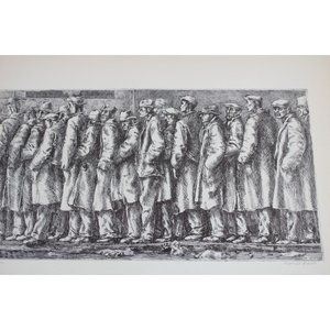 Reginald Marsh Print Bread Line Vintage 88263 NYC New York